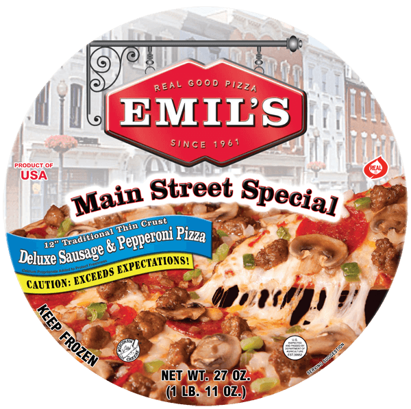 Deluxe Sausage And Pepperoni Emils pizza