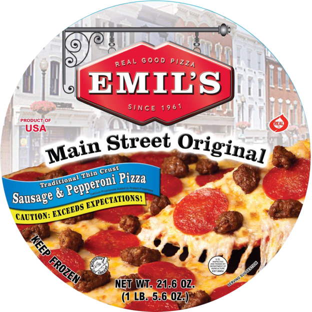 Sausage And Pepperoni Emils pizza
